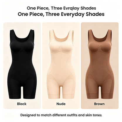 Tummy Control Butt Lifter Faja Bodysuit: Back Support Scrunch, Back Open Design🧘