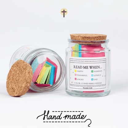 (GIFTING OFFER) Handmade 90 Day Bible Verses Jar (Free Christian Gift Box)
