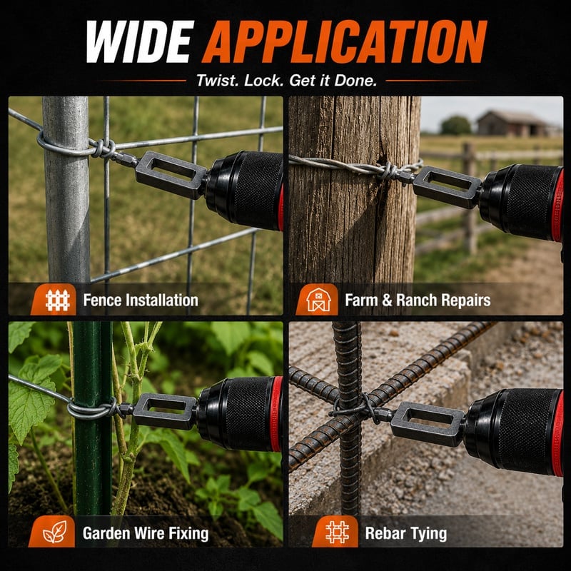 3PCS 🧰Steel Wire Twisting Tool for Drill - Fast Tightening & Auto Trimming Wire Twist Attachment