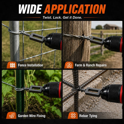 3PCS 🧰Steel Wire Twisting Tool for Drill - Fast Tightening & Auto Trimming Wire Twist Attachment