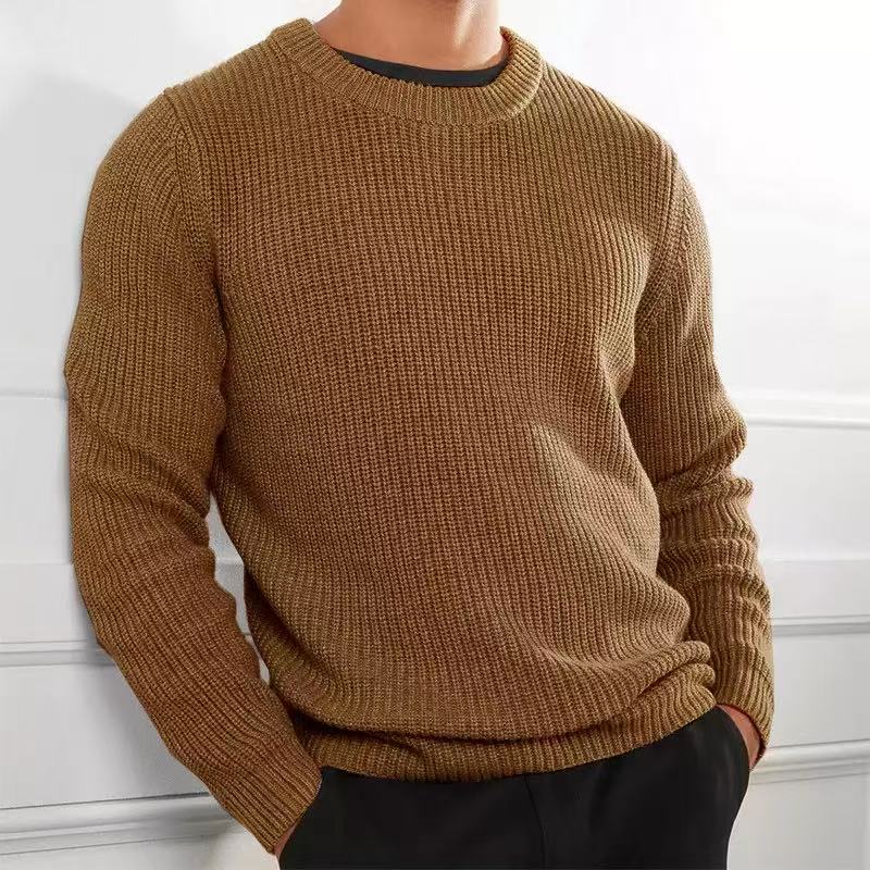 Men’s Casual Crew Neck Knit Sweater - Classic Style & Cozy Comfort