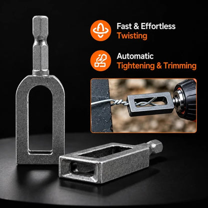 3PCS 🧰Steel Wire Twisting Tool for Drill - Fast Tightening & Auto Trimming Wire Twist Attachment