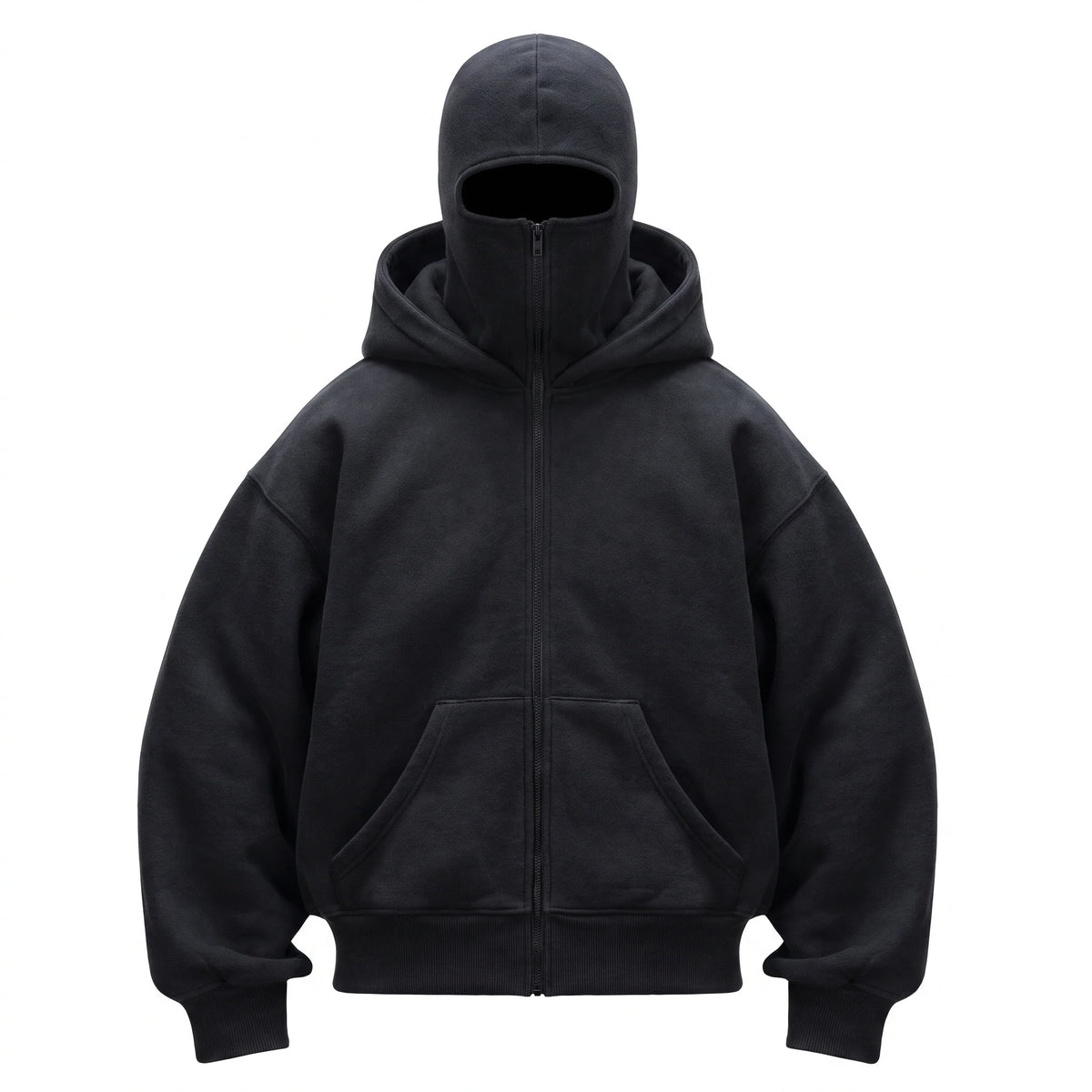 SUZVO Zipped Hoodie black front view