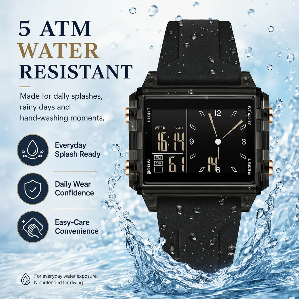 🔥Analog-Digital Sport Watch – Waterproof, Luminous & Multi-Function