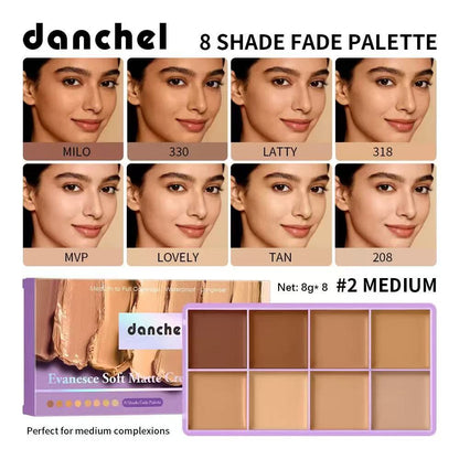 8-Color Cream Concealer & Contour Palette: Multi-Tone Coverage & Easy Blending