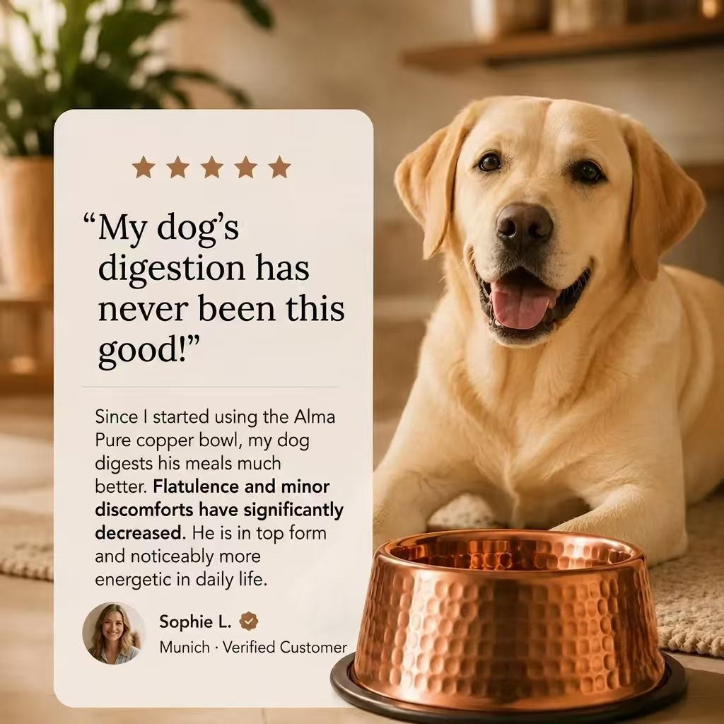 Auremod™ 99.9% Pure Copper Bowl for Dogs & Cats