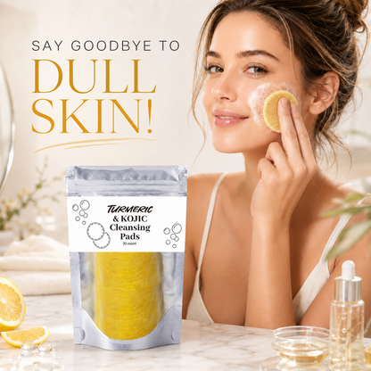 🌿 Natural Turmeric & Kojic Acid Facial Cleansing Pads - Gentle Cleansing & Daily Skin Care