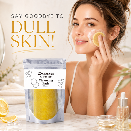 🌿 Natural Turmeric & Kojic Acid Facial Cleansing Pads - Gentle Cleansing & Daily Skin Care