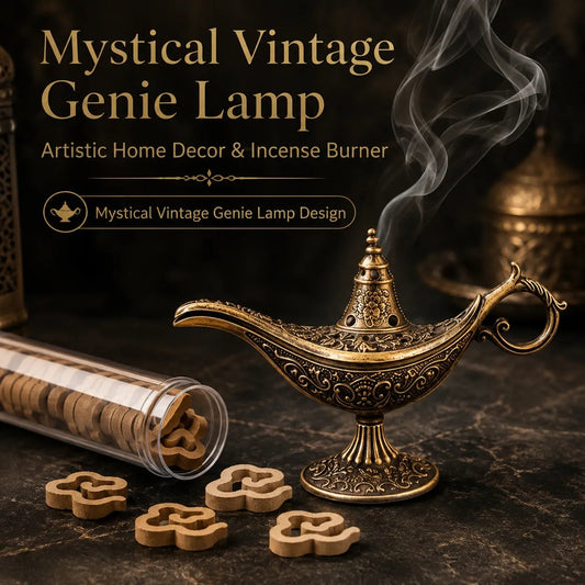 🔥Vintage Aladdin Genie Lamp Incense Holder:  Magical Design & Elegant Home Decor