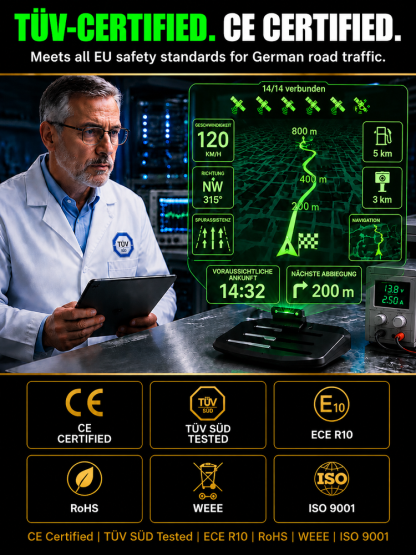 🚗Smart In-Car HUD Co-Pilot: Clear Directions, Works on Sedans, SUVs, Pickups, RVs, and More