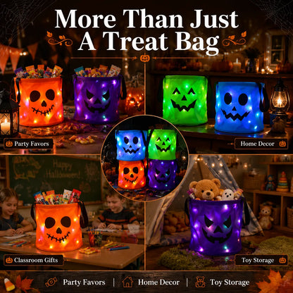 🔥Ready for Spooky Season – Reusable LED Halloween Treat Bags🎃