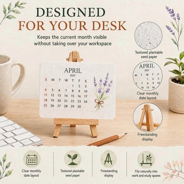 ✨🏆Early Holiday Sale 49% OFF🌱Eco-Friendly Plantable "Timeless" Seed Calendar 2027