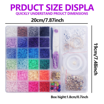 Clay Beads Bracelet Making Kit – Up to 6,100 Beads + 500 Charms