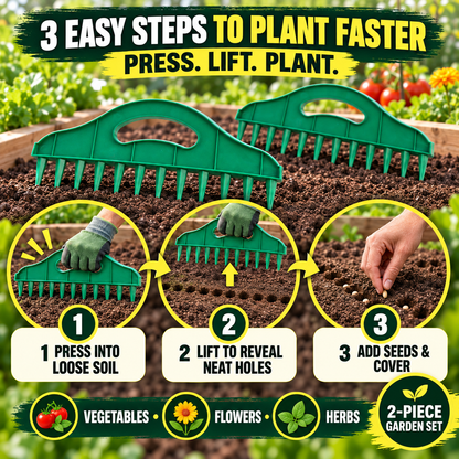 🌱Garden Seed Spacing Tool – Multi-Row Planting & Furrow Making