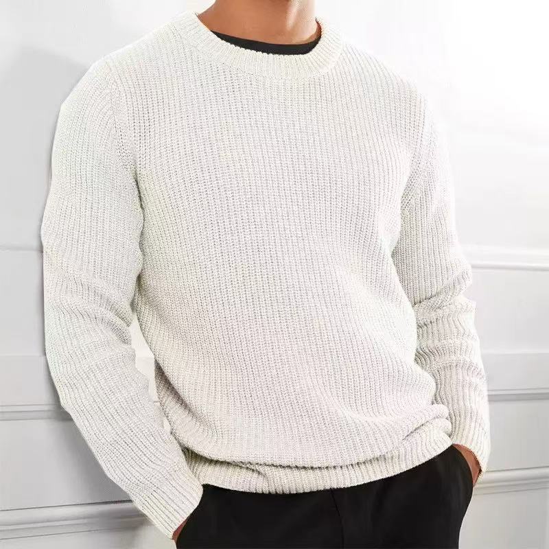 Men’s Casual Crew Neck Knit Sweater - Classic Style & Cozy Comfort