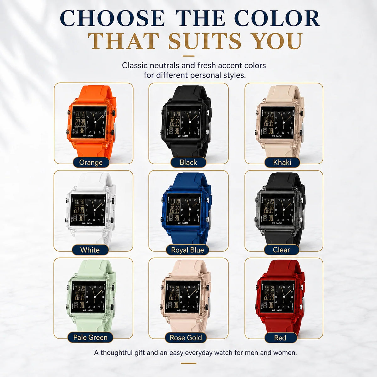 🔥Analog-Digital Sport Watch – Waterproof, Luminous & Multi-Function