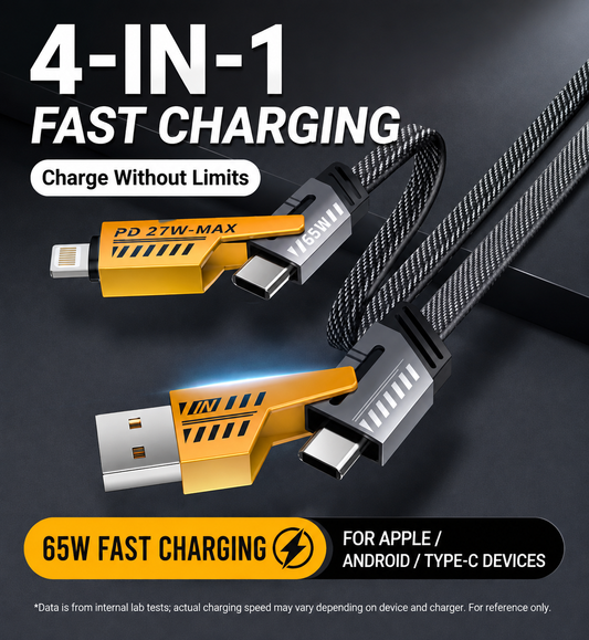 VoltMax 65W 4-in-1 Fast Charging Cable