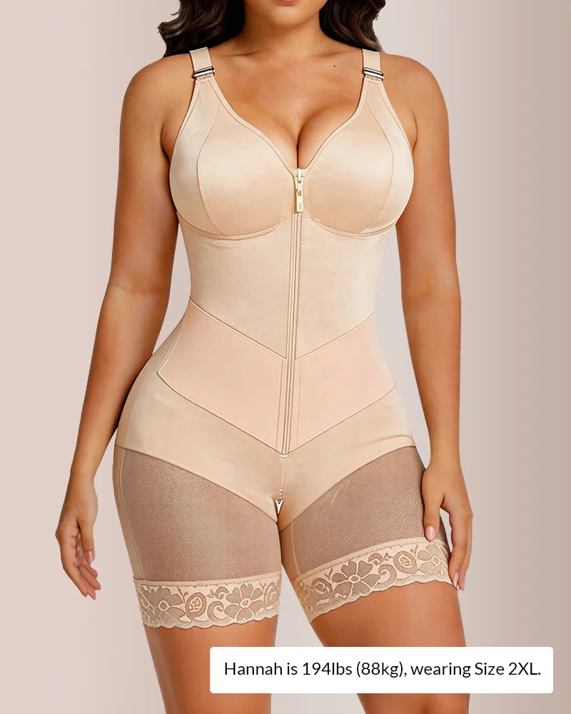 Sculpt & Smooth Front-Zip Full Body Shapewear Bodysuit