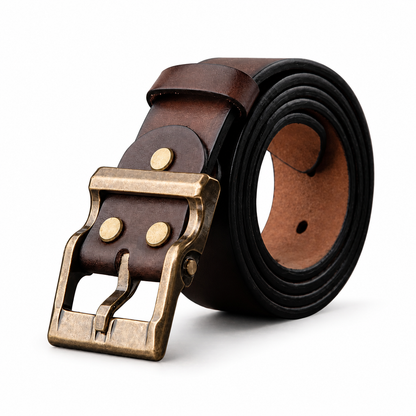 Premium Handmade Genuine Leather Belt: Vintage Design, Alloy Buckle & Durability