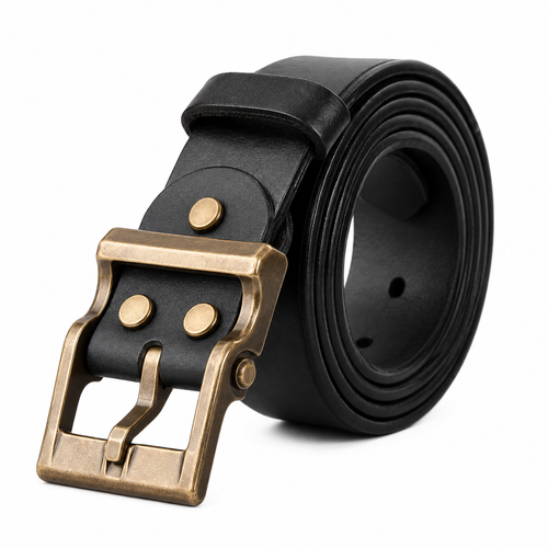 Premium Handmade Genuine Leather Belt: Vintage Design, Alloy Buckle & Durability