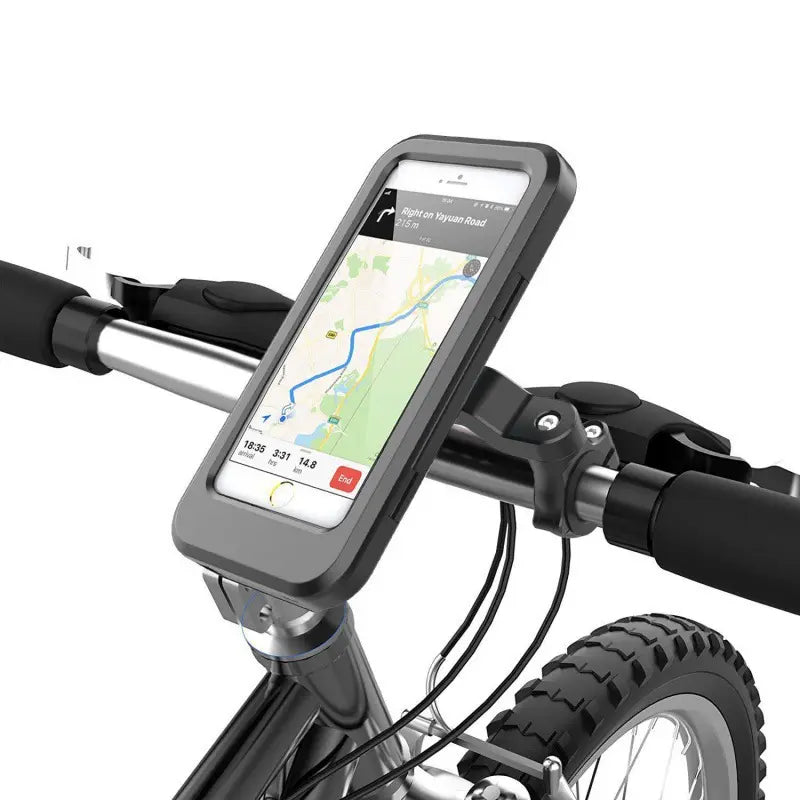 🚴 Waterproof Bike Phone Mount – 360° Rotating Shockproof Handlebar Holder for 4–6.7" Phones