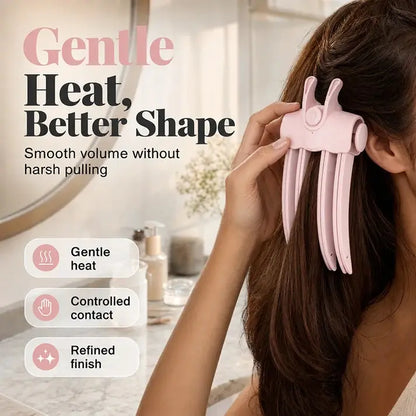 Heated Hair Root Lifter Brush,2-Temp Warm Settings, Rechargeable Portable Volumizing Tool for Fine Flat Hair