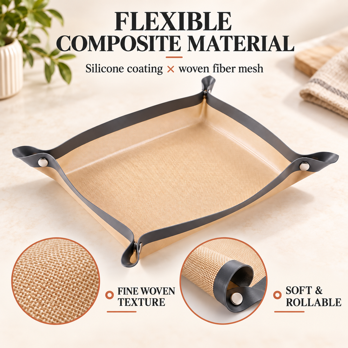 🍪 2-in-1 Foldable Silicone Baking Tray