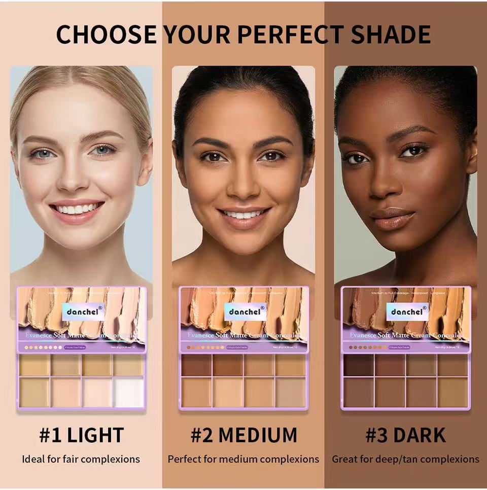 8-Color Cream Concealer & Contour Palette: Multi-Tone Coverage & Easy Blending