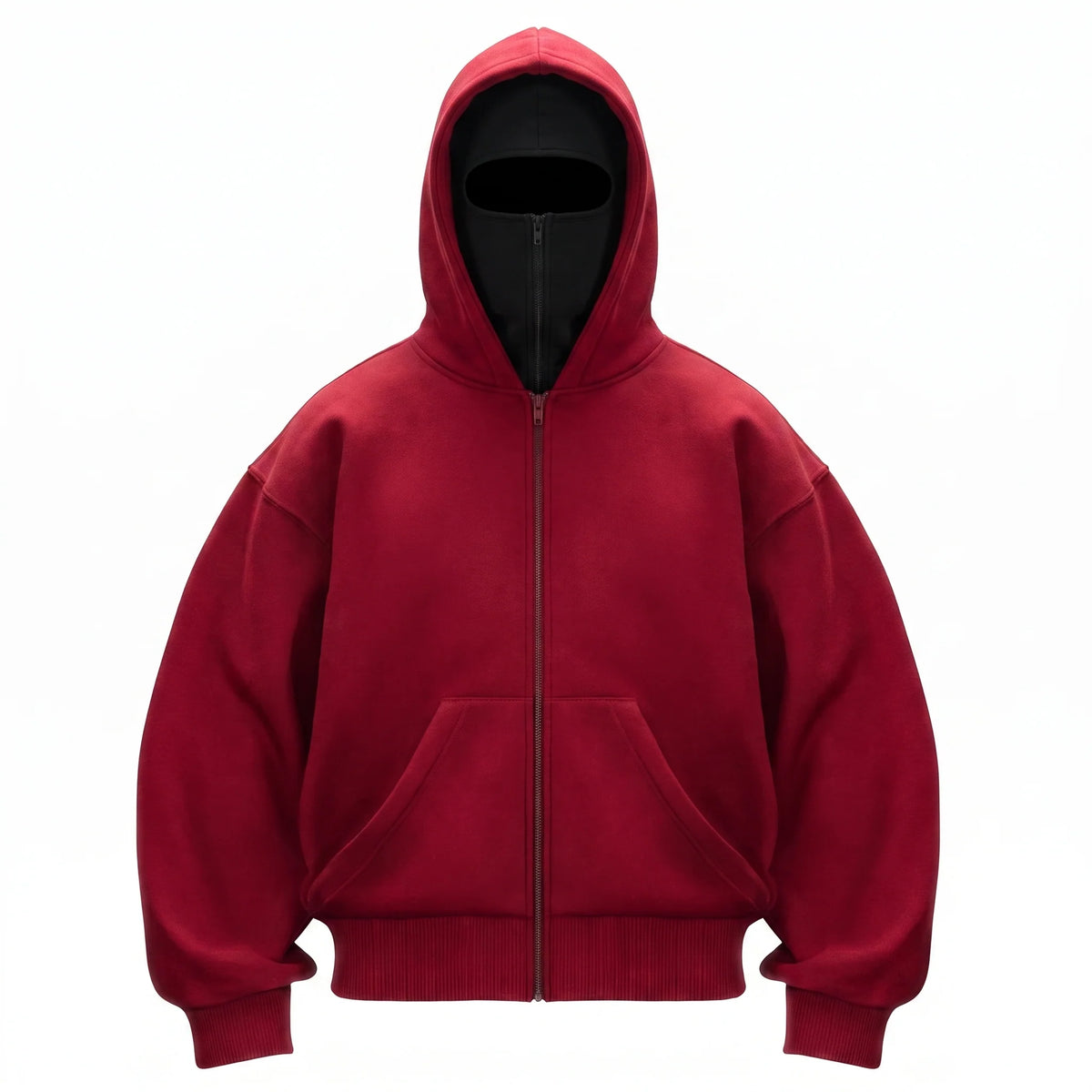 SUZVO red zipped hoodie front view