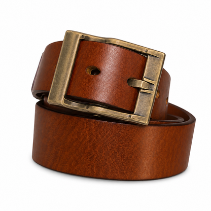 Premium Handmade Genuine Leather Belt: Vintage Design, Alloy Buckle & Durability