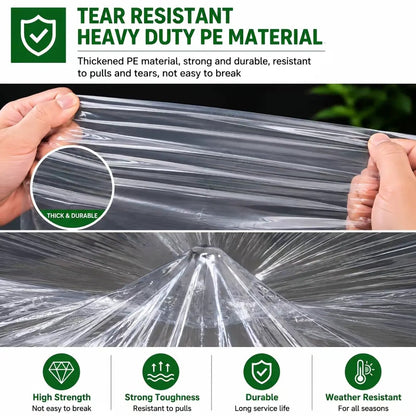 Heavy-Duty Transparent Waterproof Tarp: Outdoor Cover with Secure Rope & Reliable Protection