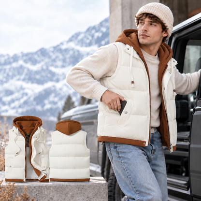 Unisex Layered Hooded Thermal Vest - Stylish, Warmth & Lightweight Comfort