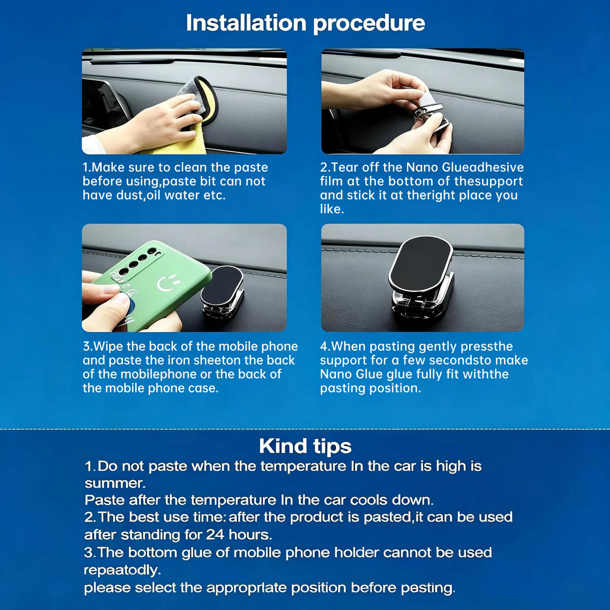 Foldable Metal Magnetic Car Phone Holder