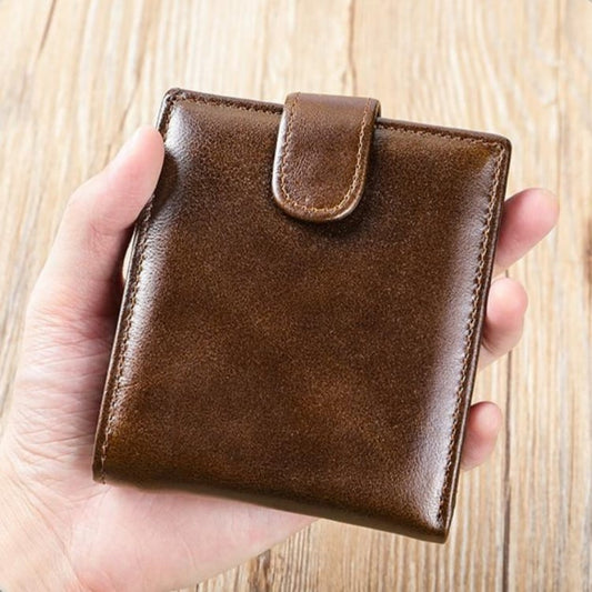 Vintage Handmade Leather Wallet for Men - Genuine Cowhide & Timeless Style