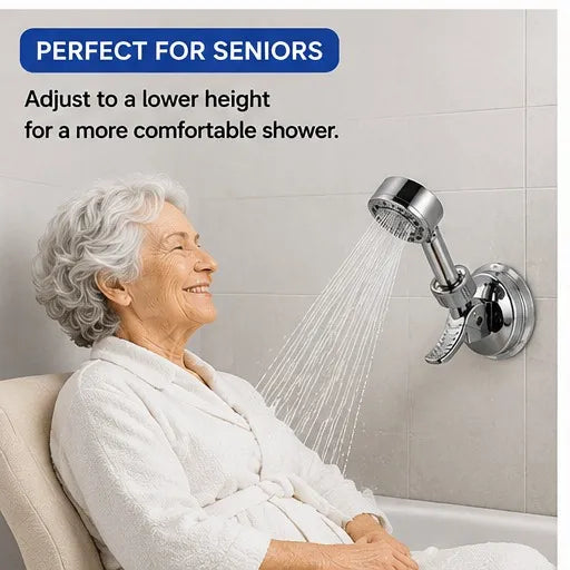 Adjustable Shower Head Holders Removable Suction Cup: Easy Installation & Strong Suction Cup