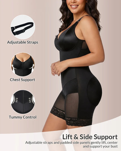 Sculpt & Smooth Front-Zip Full Body Shapewear Bodysuit