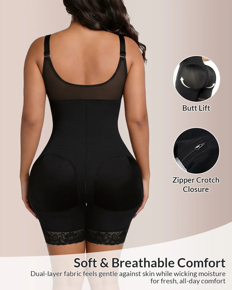 Sculpt & Smooth Front-Zip Full Body Shapewear Bodysuit