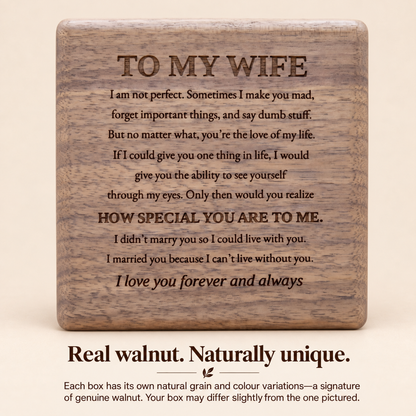 Forever Yours - Birthstone Heart Necklace & Engraved Walnut Box