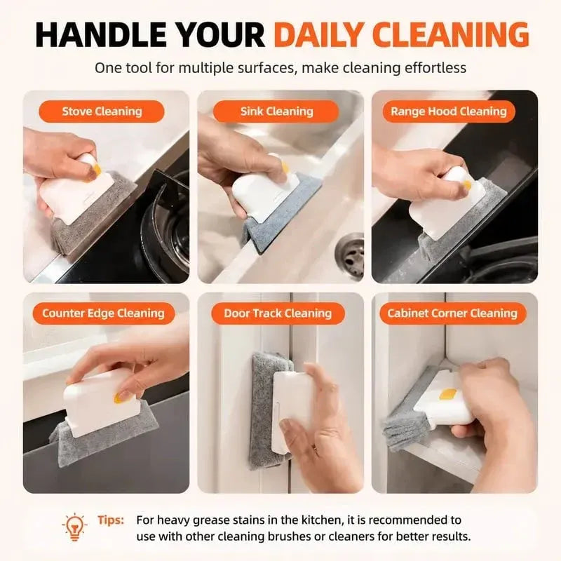 2-in-1 Groove Cleaning Sponge Brush - Easy Cleaning & Convenient