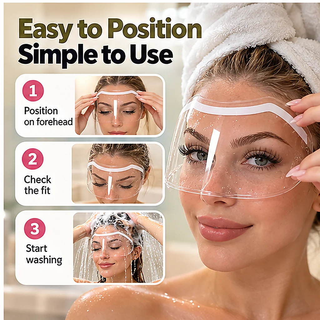 Transparent Hair Washing & Coloring Face Shield - Splash Protection & Easy Use