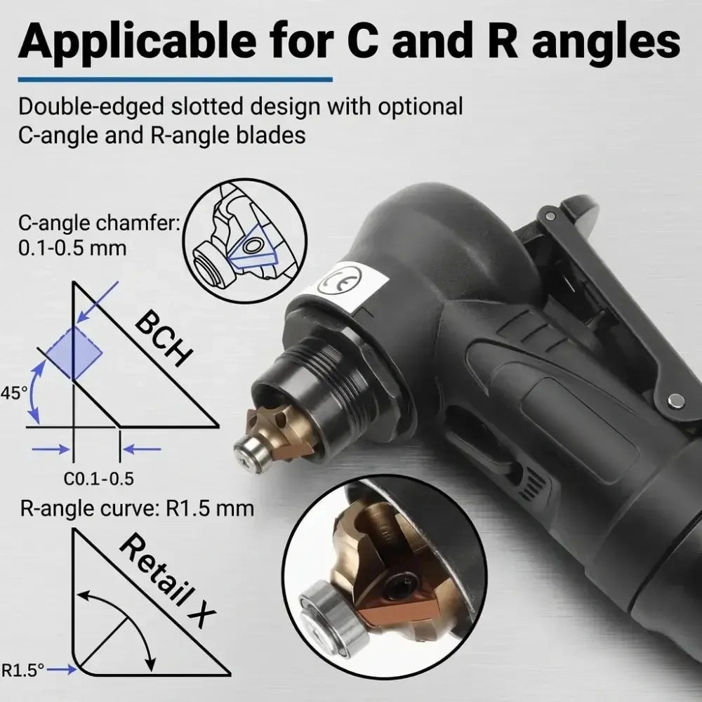 Pneumatic Chamfering Tool — Clean 45° Bevels in 3 Seconds