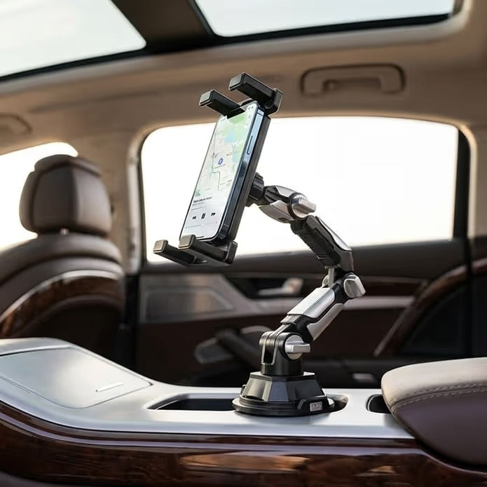 Adjustable Car Cup Holder Phone & Tablet Mount – 360° Rotating Universal Stand