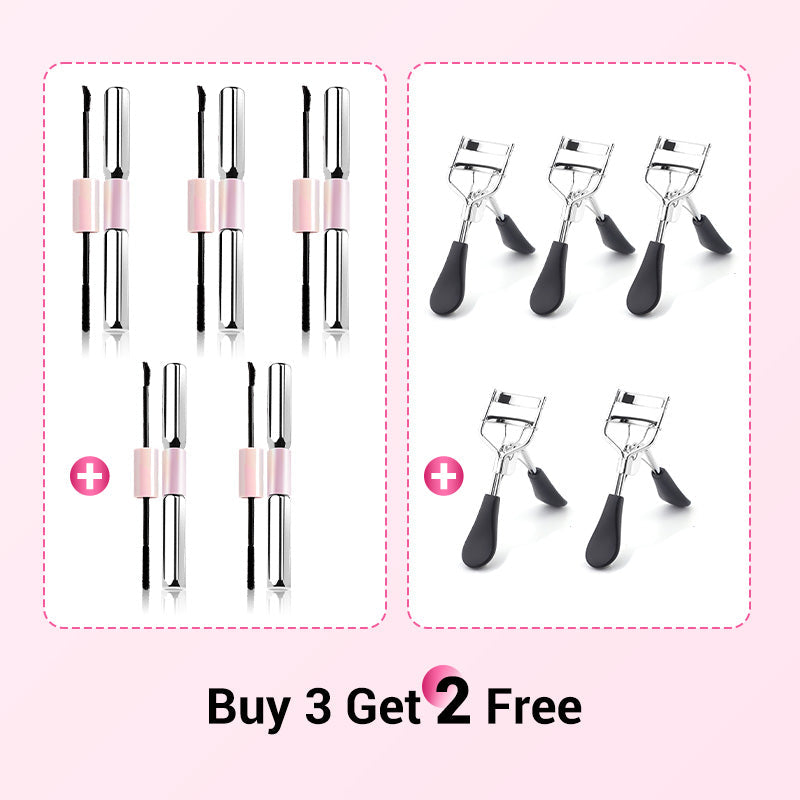 💕50% OFF NOW! Double-Ended Waterproof Lengthening & Curling Mascara, Cartoon-Like Voluminous Lashes, Smudge-Proof Long Lasting Eye Makeup, No Clumping Lash Mascara