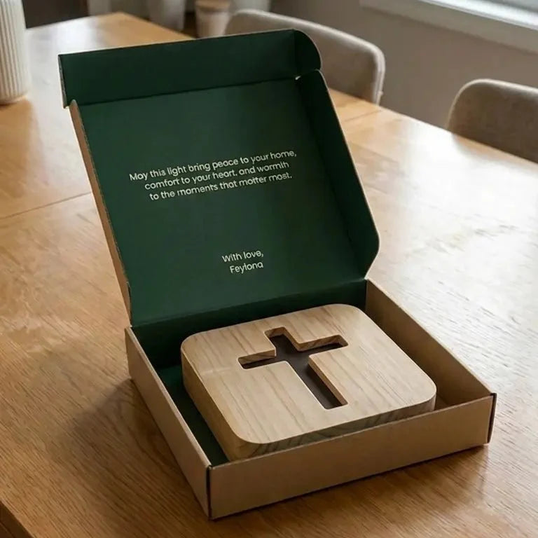 Amen-Wooden Cross Lamp