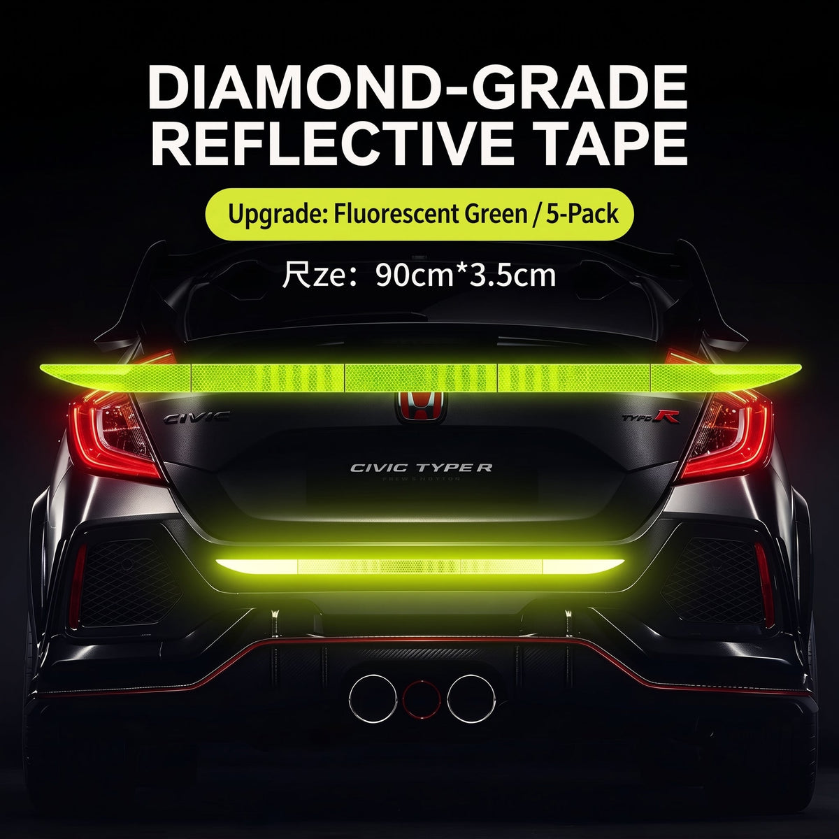 Car Trunk & Bumper Reflective Warning Stickers: Enhanced Visibility, Safety & Easy Application