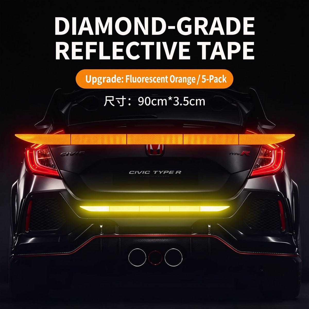 Car Trunk & Bumper Reflective Warning Stickers: Enhanced Visibility, Safety & Easy Application