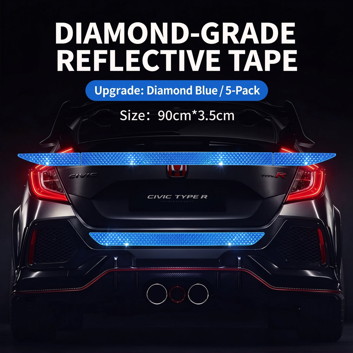 Car Trunk & Bumper Reflective Warning Stickers: Enhanced Visibility, Safety & Easy Application