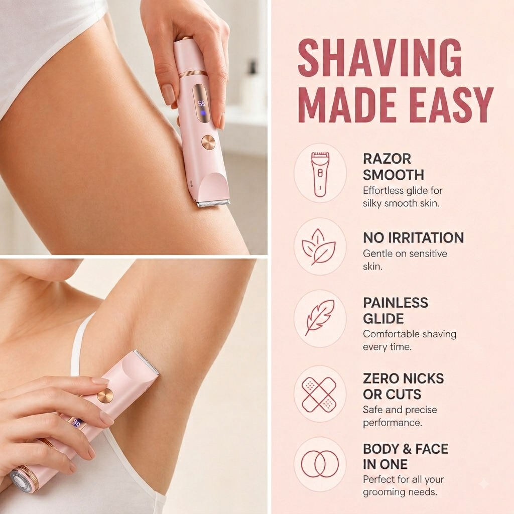 Dual-Head Bikini & Body Trimmer | Smooth, Gentle & Cordless