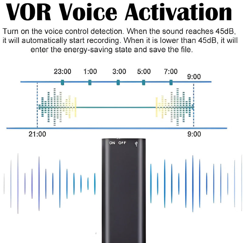 Portable Mini Magnetic Voice Recorder: One-Touch Operation & Compact Size