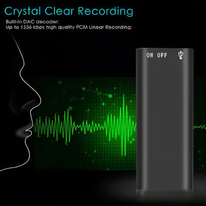 Portable Mini Magnetic Voice Recorder: One-Touch Operation & Compact Size